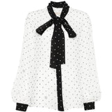 CAMICIA A POIS CON FIOCCO in bianco Elie Saab - donna 