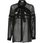 Black lace bow shirt Elie Saab - donna 