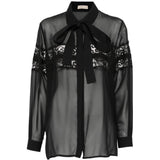 Black lace bow shirt Elie Saab - donna 