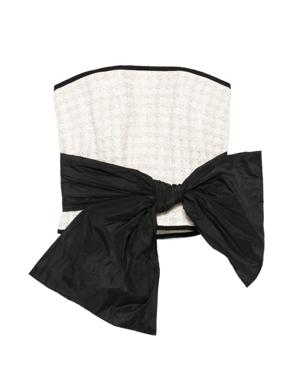 Top con fiocco in nero e avorio Elie Saab - donna 