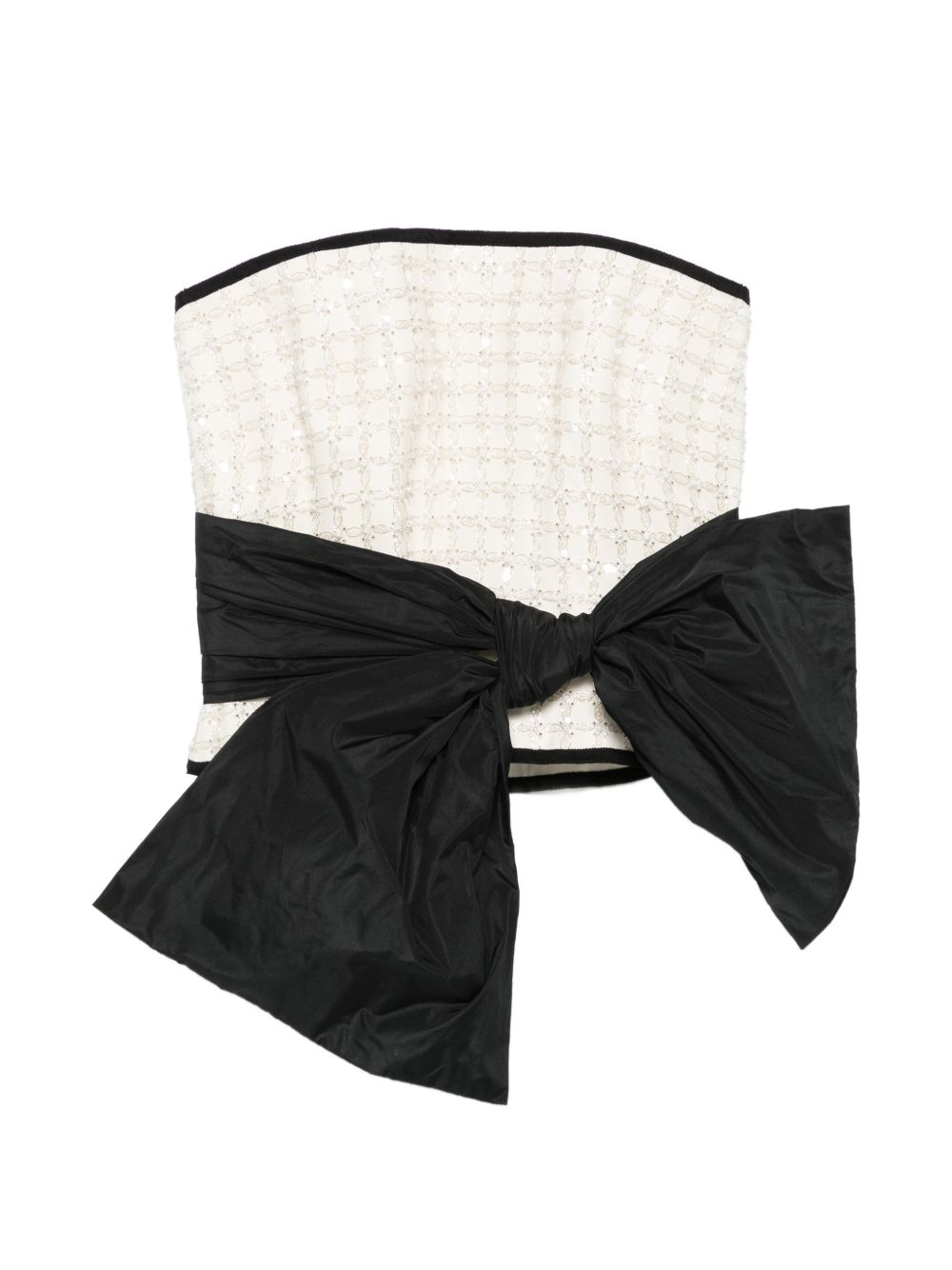 Top con fiocco in nero e avorio Elie Saab - donna 