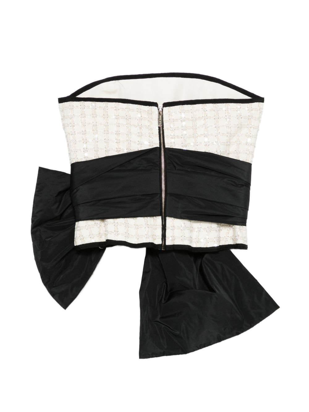 Top con fiocco in nero e avorio Elie Saab - donna 