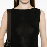Body smanicato a girocollo in nero Entire studios - donna 