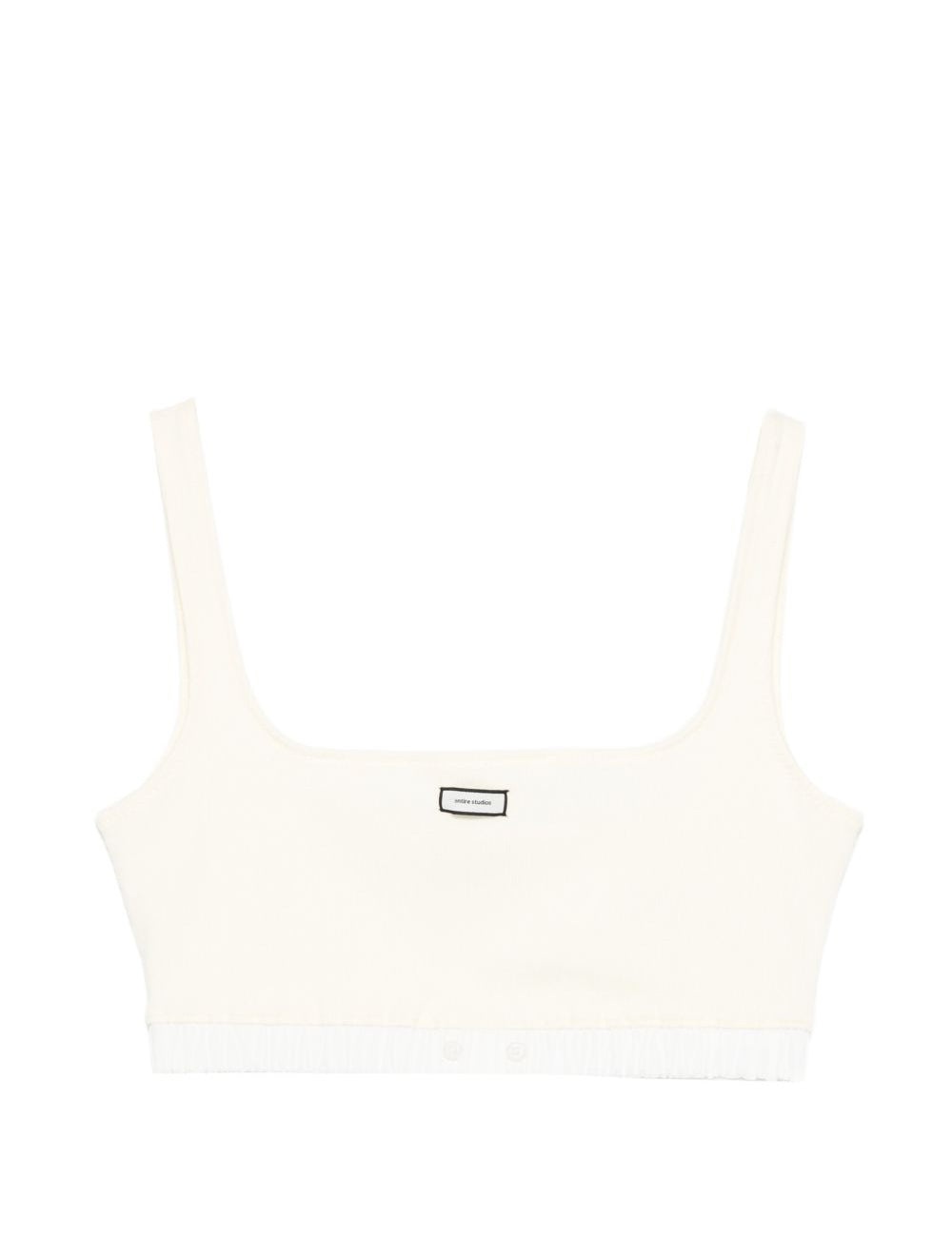 Top crop con logo in bianco Entire studios - donna 