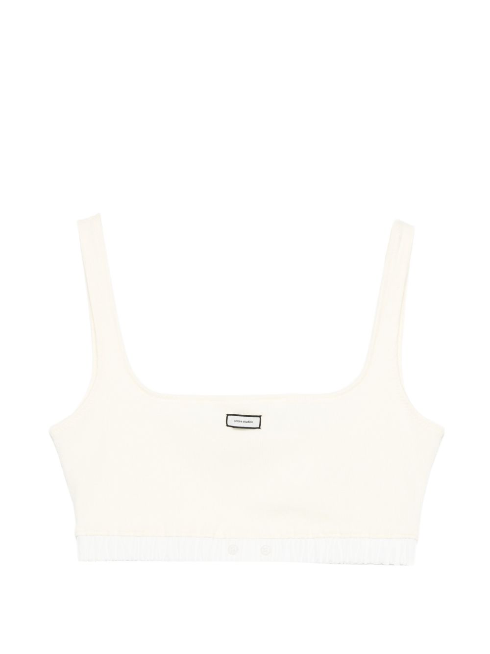 Top crop con logo in bianco Entire studios - donna 