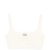 Top crop con logo in bianco Entire studios - donna 