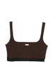 Brown Entire Studios logo crop top - women