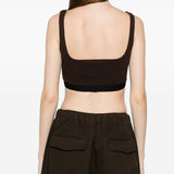 Top crop con logo in marrone Entire studios - donna 