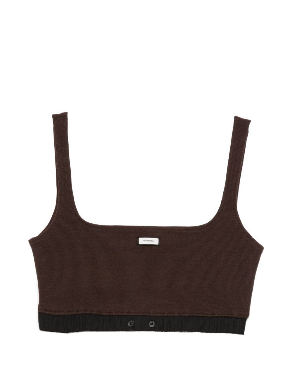 Top crop con logo in marrone Entire studios - donna 