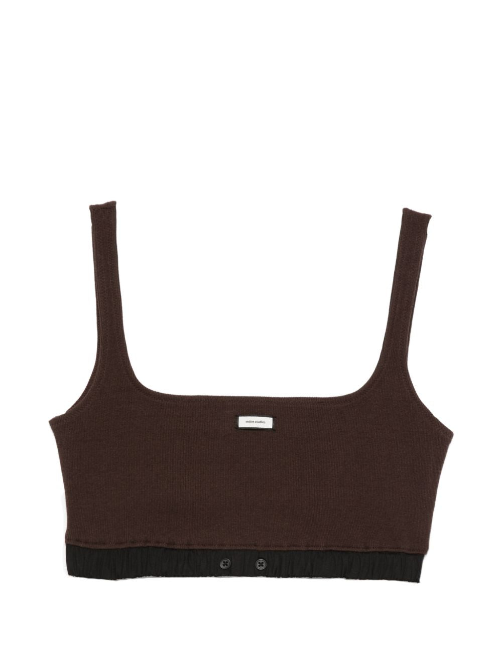 Top crop con logo in marrone Entire studios - donna 