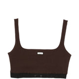Top crop con logo in marrone Entire studios - donna 