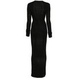 ABITO LUNGO SCOLLO A V in nero Entire Studios - donna 