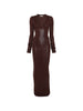 ENTIRE STUDIOS V-neck maxi dress in brown - women