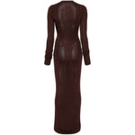 ABITO LUNGO SCOLLO A V in marrone Entire Studios - donna 