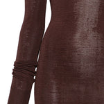 ABITO LUNGO SCOLLO A V in marrone Entire Studios - donna 