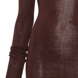 ABITO LUNGO SCOLLO A V in marrone Entire Studios - donna 