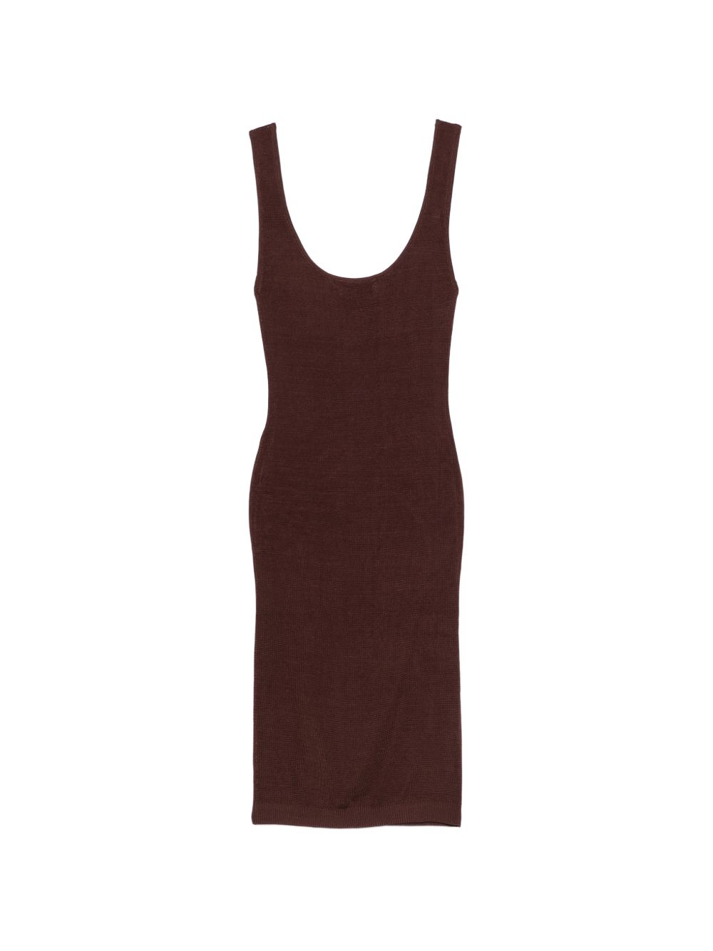 ABITO MIDI SCOLLO ROTONDO IN MARRONE Entire Studios - donna 