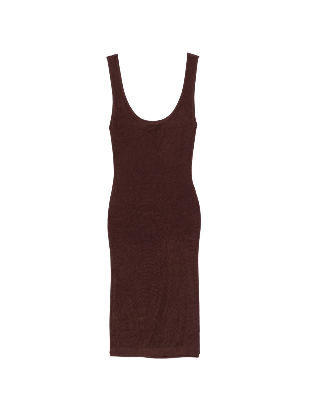 ABITO MIDI SCOLLO ROTONDO IN MARRONE Entire Studios - donna 