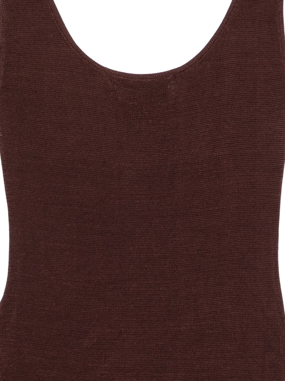 ABITO MIDI SCOLLO ROTONDO IN MARRONE Entire Studios - donna 