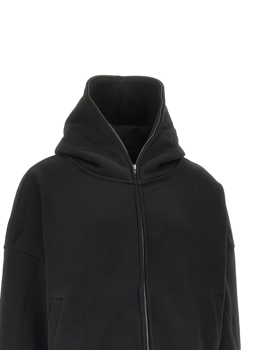 Felpa con cappuccio e zip in nero Entire studios - unisex 