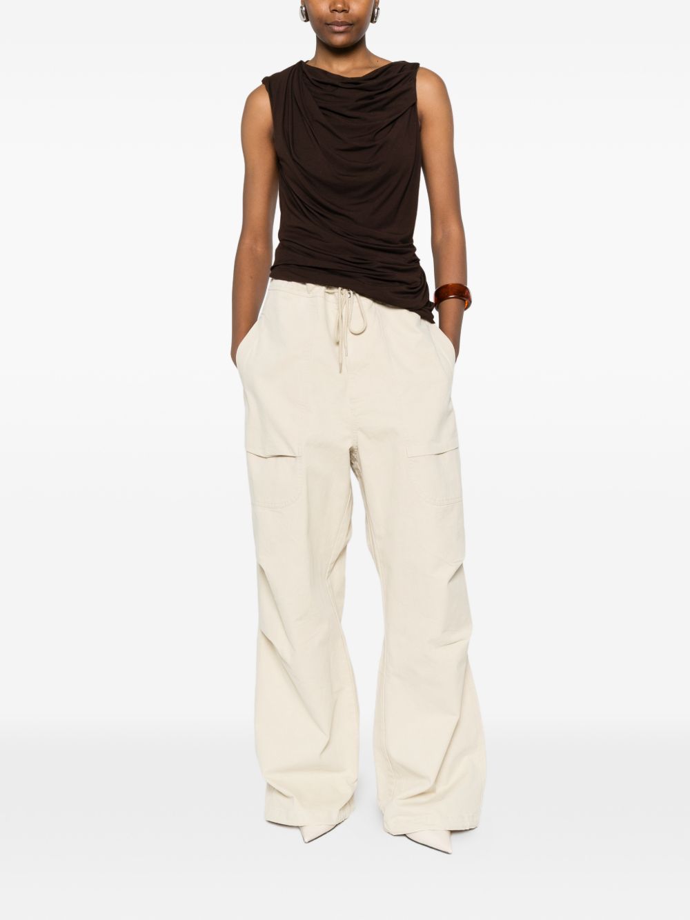 Pantaloni cargo con coulisse in beige Entire studios - unisex 