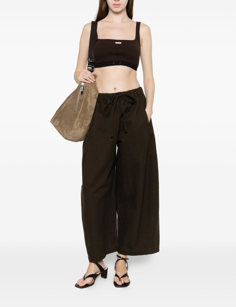 Pantaloni a gamba ampia in marrone Entire studios - donna 