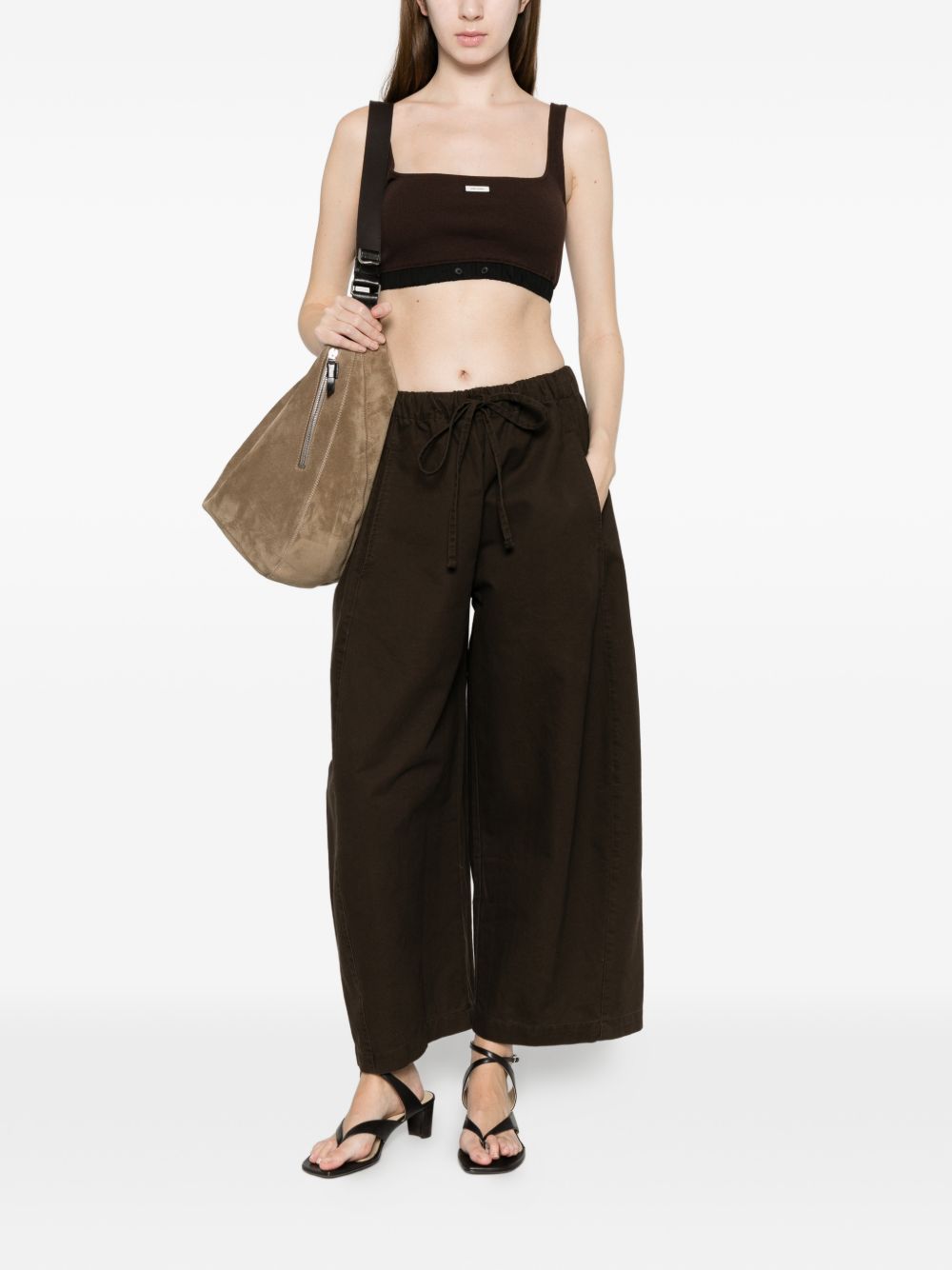 Pantaloni a gamba ampia in marrone Entire studios - donna 