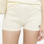 Shorts con vita elasticizzata in beige Entire studios - donna 