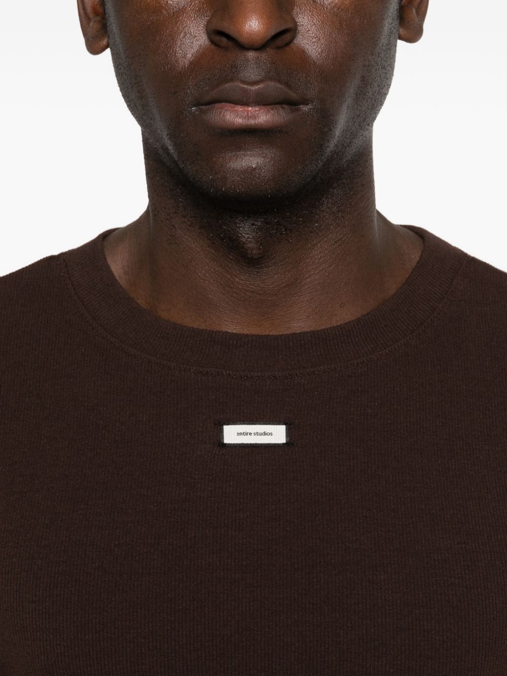 T-shirt con logo in marrone Entire studios - unisex 