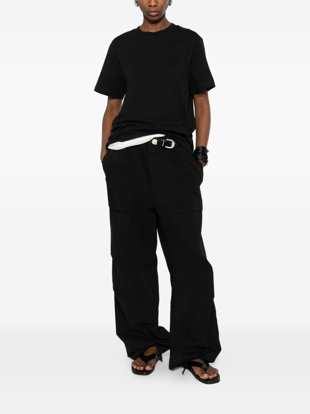 T-shirt girocollo in nero Entire studios - unisex 