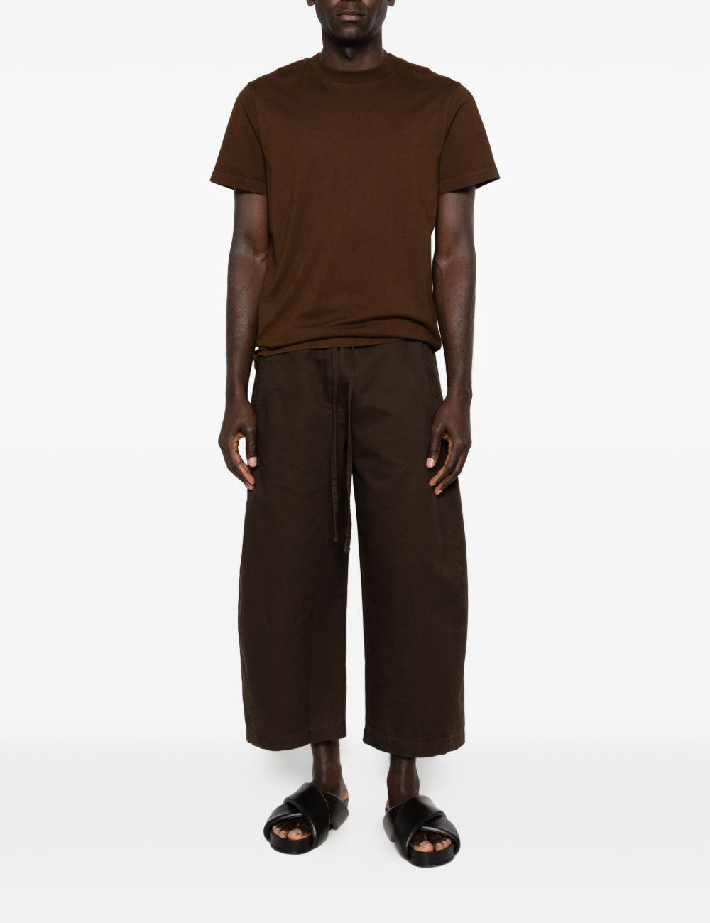 T-shirt girocollo in marrone Entire studios - unisex 