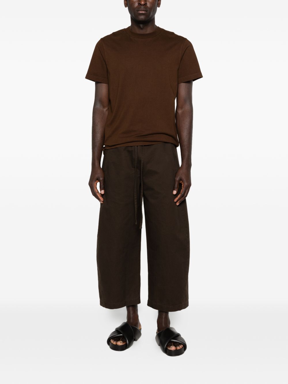 T-shirt girocollo in marrone Entire studios - unisex 