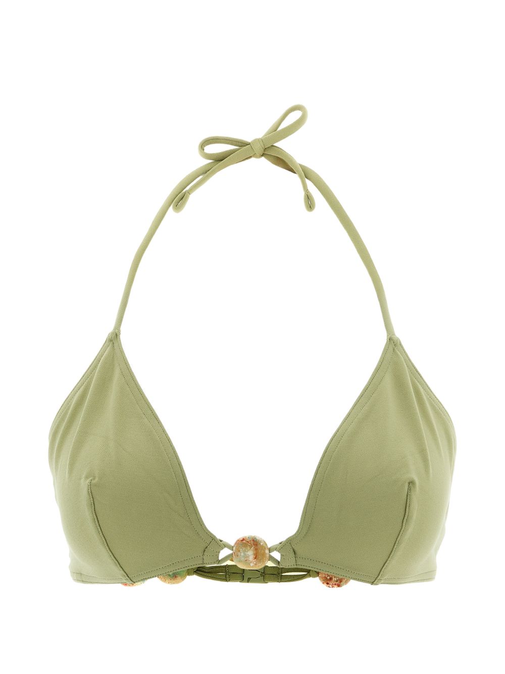 Top bikini Alva con perline in verde 