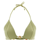 Top bikini Alva con perline in verde 