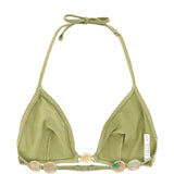 Top bikini Alva con perline in verde 
