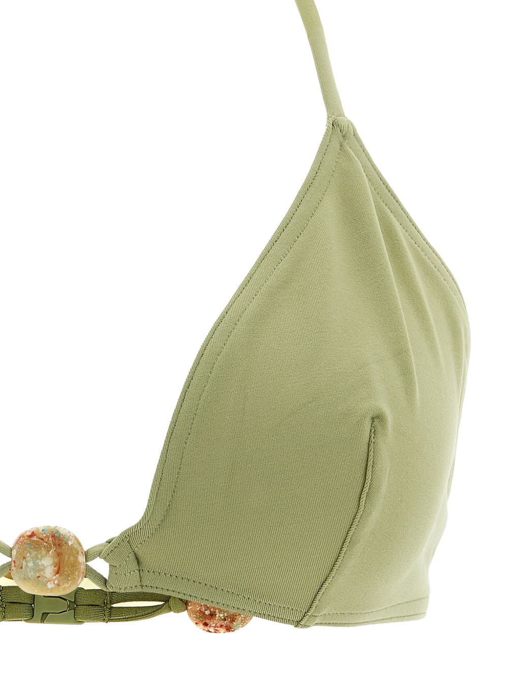 Top bikini Alva con perline in verde 