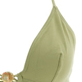Top bikini Alva con perline in verde 