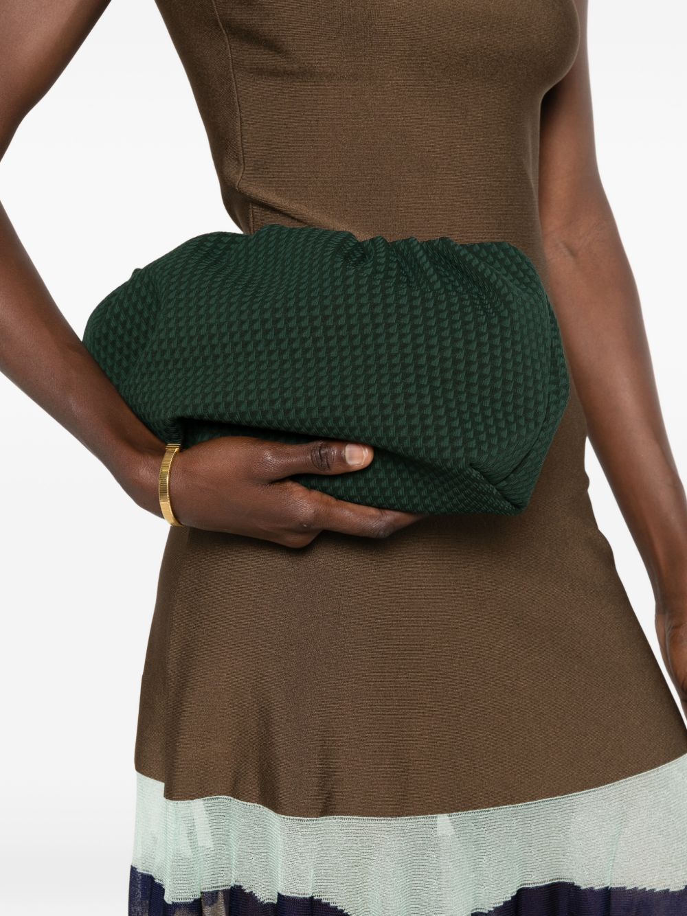 Clutch con motivo geometrico in verde Eres - donna 