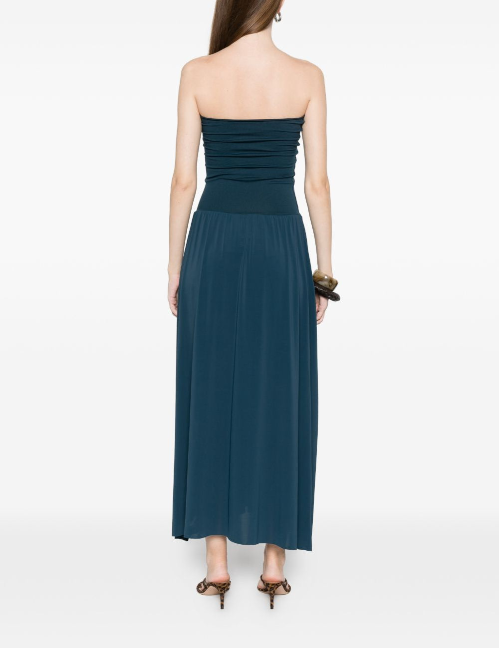 Copricostume lungo a fascia in blu ottanio Oda Eres - donna 
