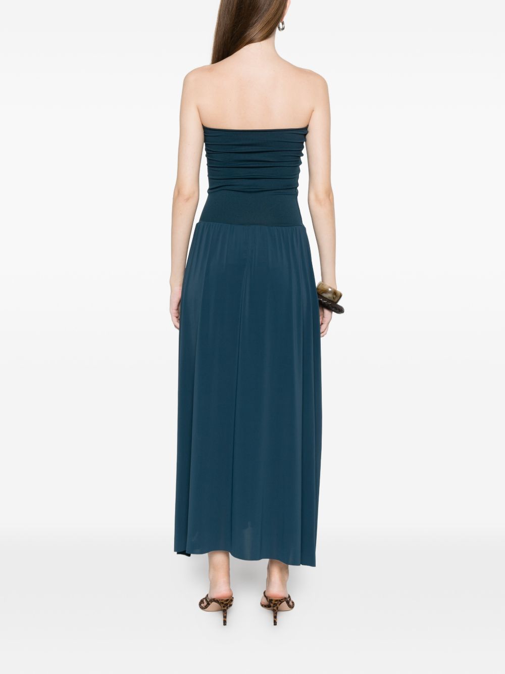 Copricostume lungo a fascia in blu ottanio Oda Eres - donna 