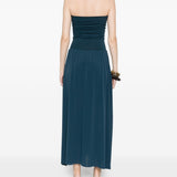 Copricostume lungo a fascia in blu ottanio Oda Eres - donna 