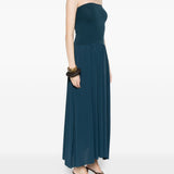 Copricostume lungo a fascia in blu ottanio Oda Eres - donna 