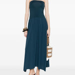 Copricostume lungo a fascia in blu ottanio Oda Eres - donna 