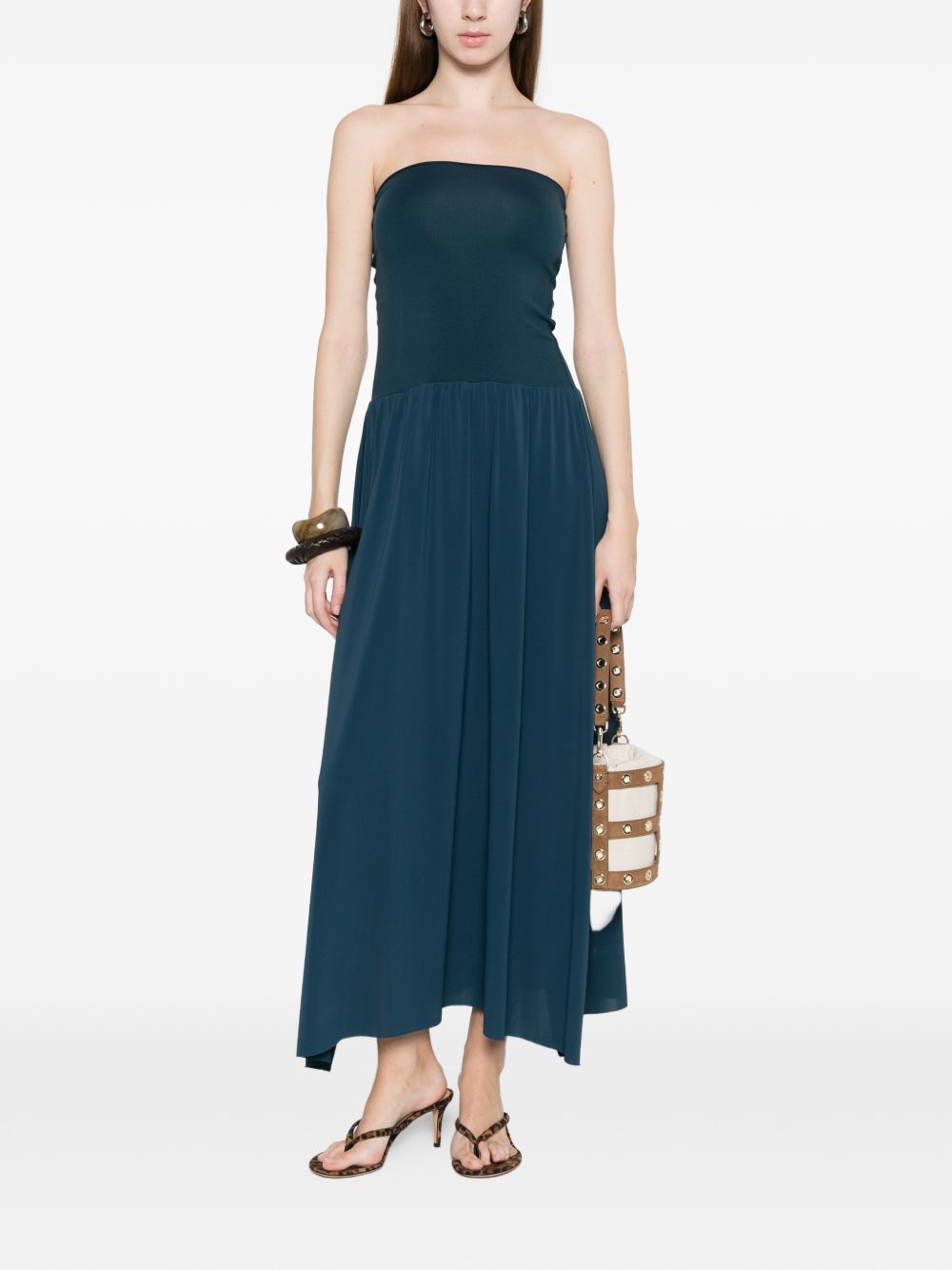 Copricostume lungo a fascia in blu ottanio Oda Eres - donna 