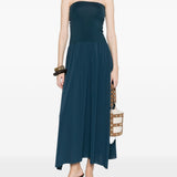 Copricostume lungo a fascia in blu ottanio Oda Eres - donna 