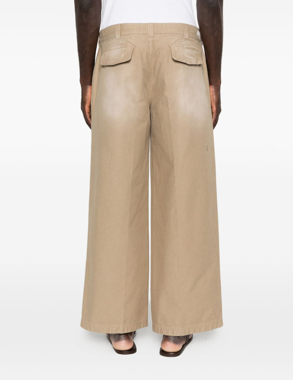 Pantaloni con passanti per cintura in beige Erl - unisex 