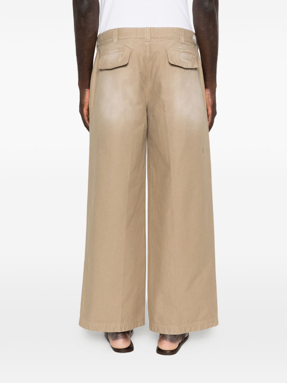 Pantaloni con passanti per cintura in beige Erl - unisex 