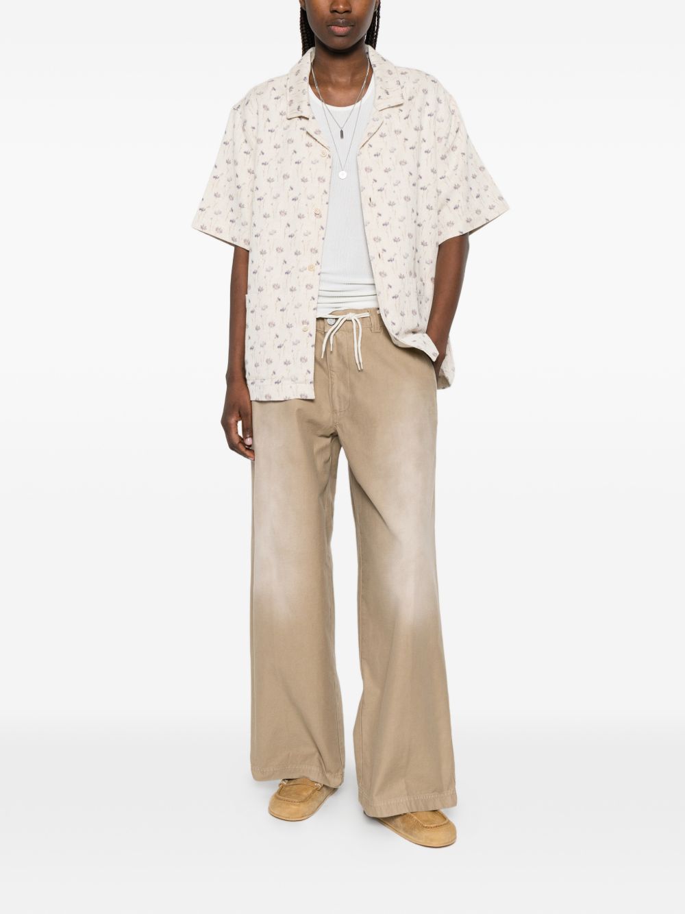 Pantaloni con passanti per cintura in beige Erl - unisex 