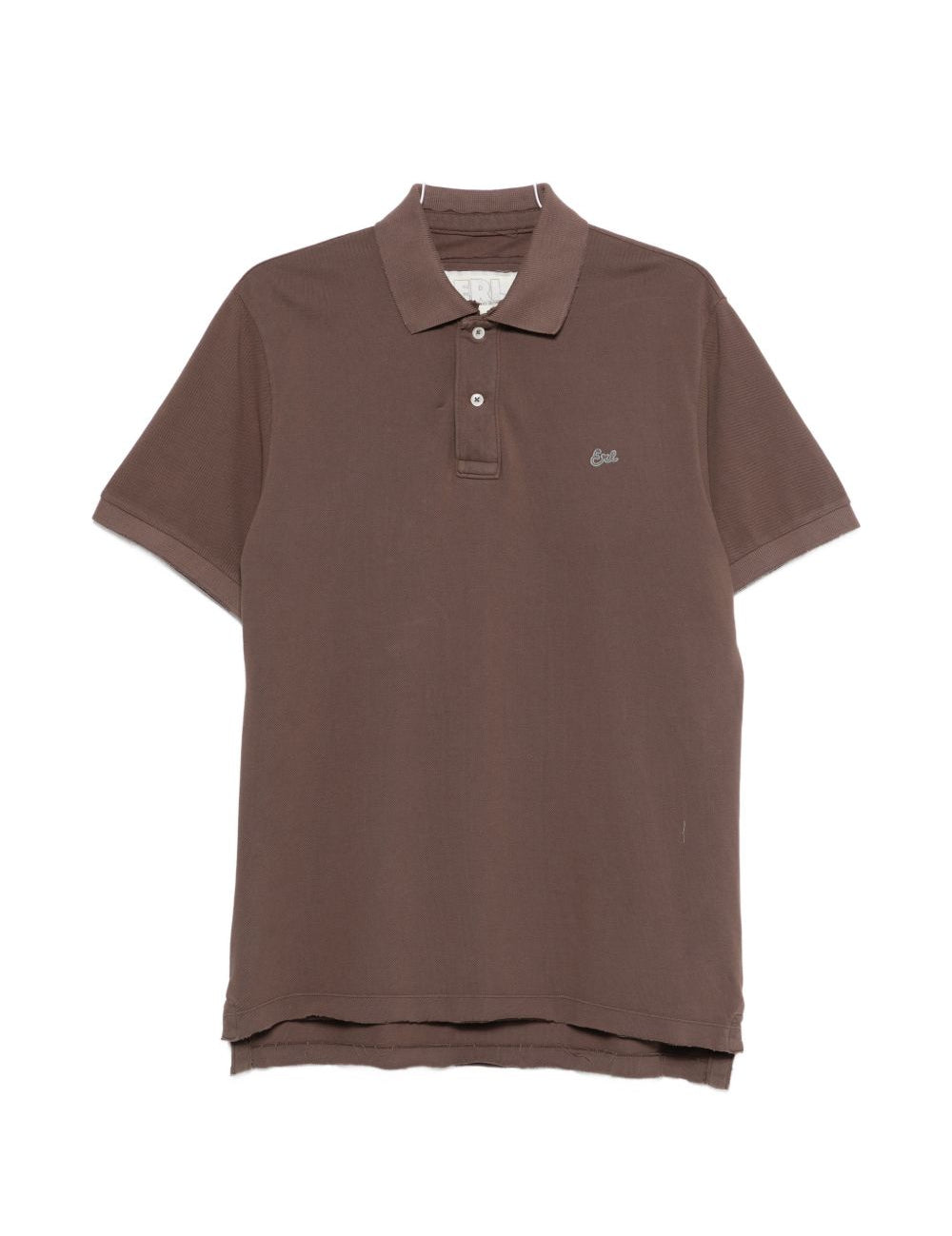 Polo con orlo a taglio vivo in marrone Erl - unisex 