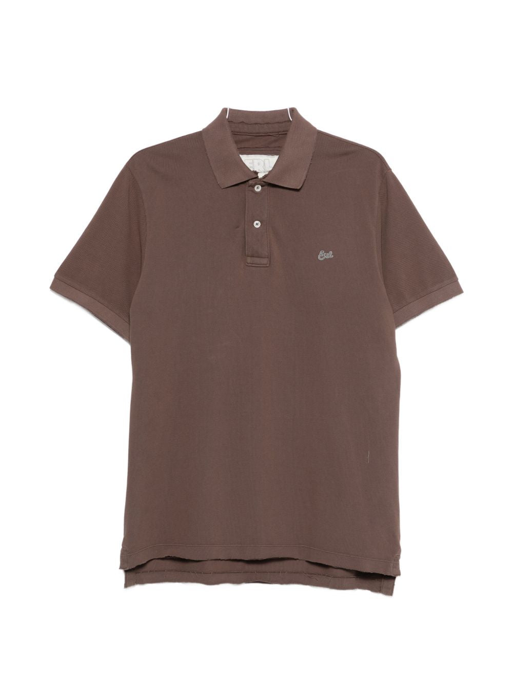 Polo con orlo a taglio vivo in marrone Erl - unisex 